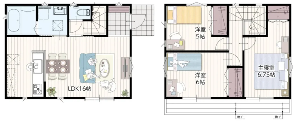 アイダ設計999万円の家2階建て｜3LDK　間取り